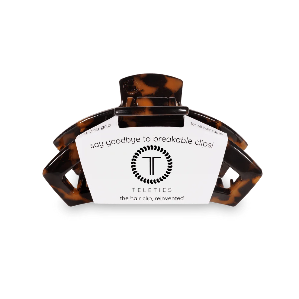 Teleties Open Small Hair Clip Tortoise 