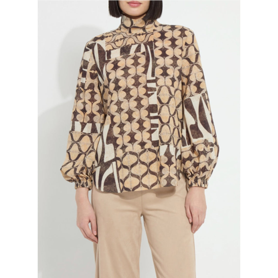 Lysse Cosima Elastic Cuff Shirt | Art Deco Mosaic