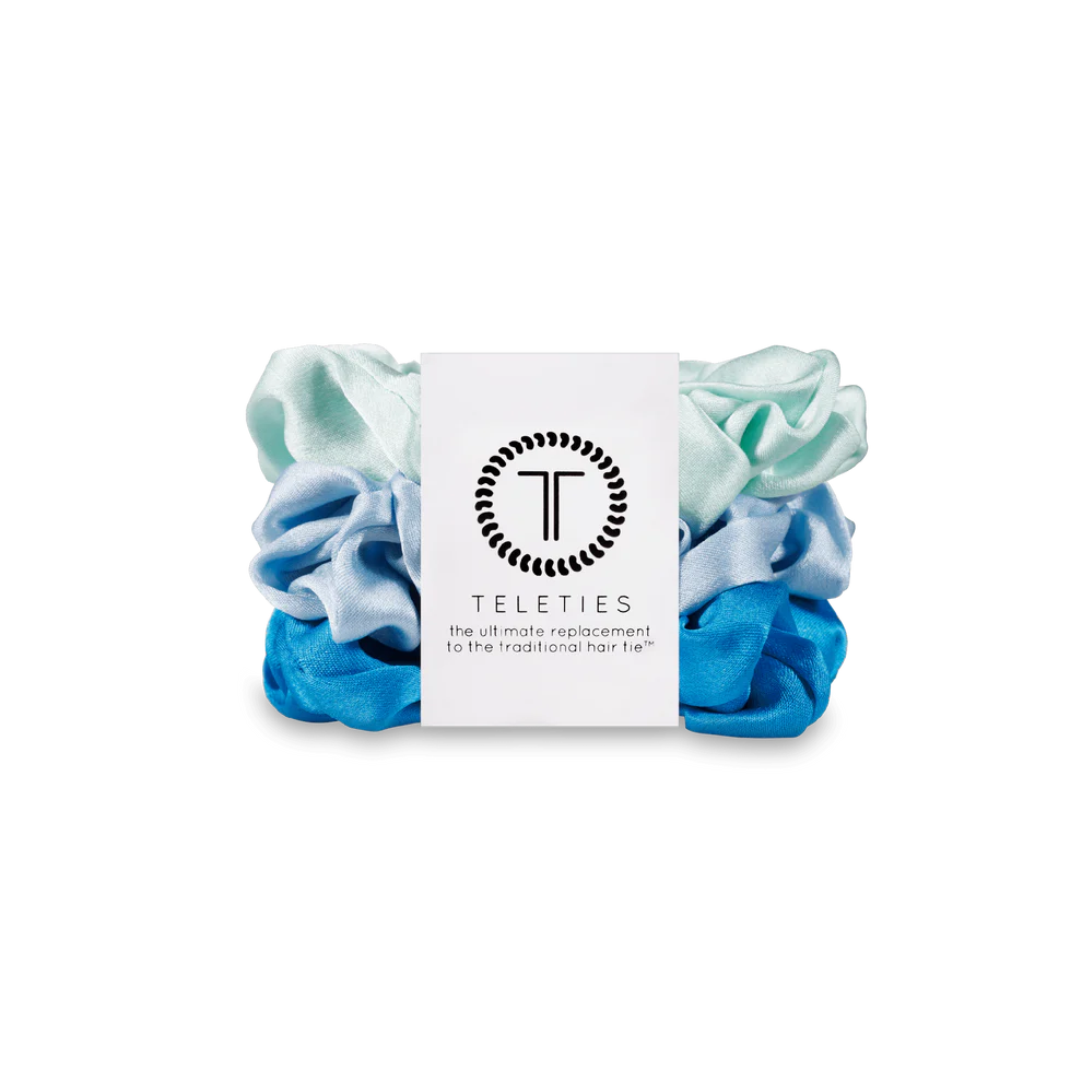 Teleties Small Silk Scrunchie Blue My Mind