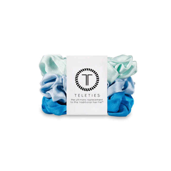 Teleties Small Silk Scrunchie Blue My Mind