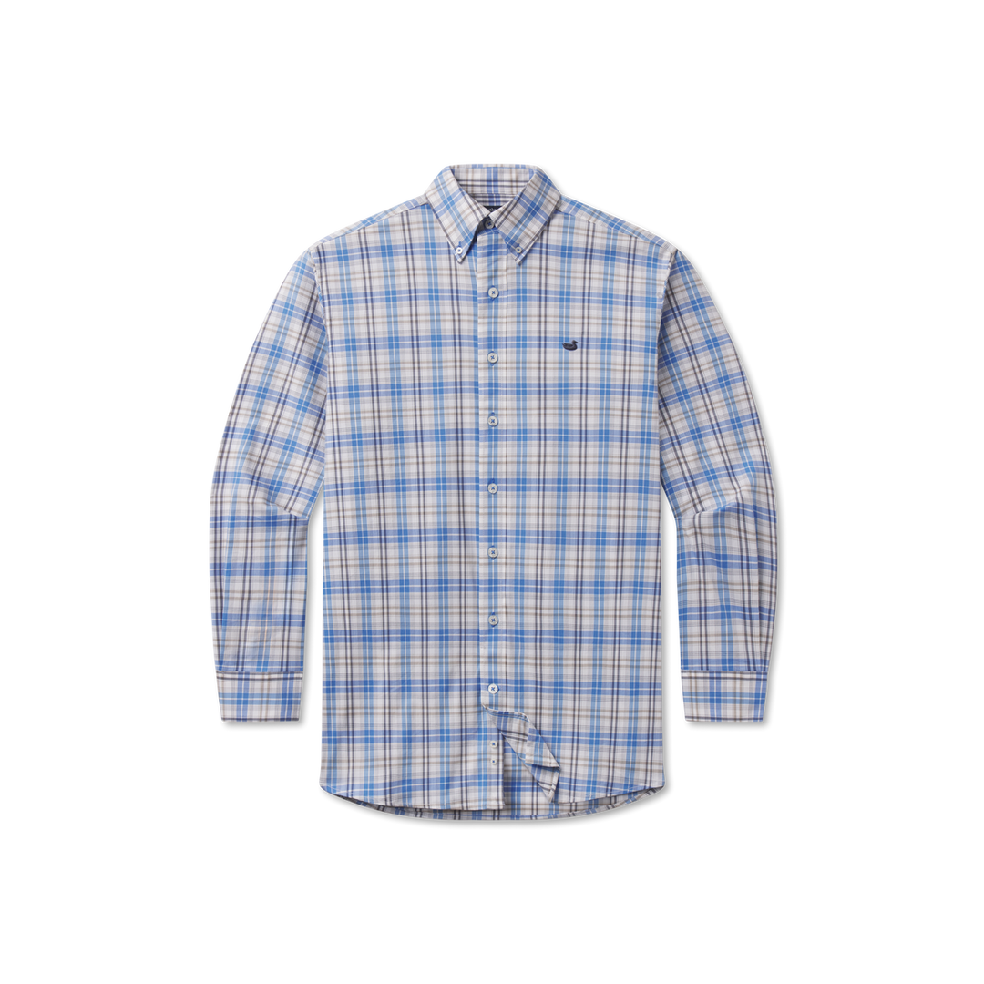 Highlands Lattice Performance Dress Shirt | French Blue &amp; Navy