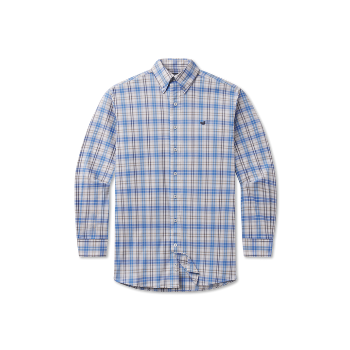 Highlands Lattice Performance Dress Shirt | French Blue &amp; Navy