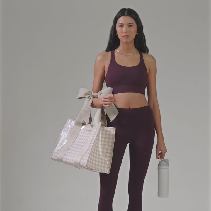 Jelly Tote with Phone Pouch | Latte Gingham
