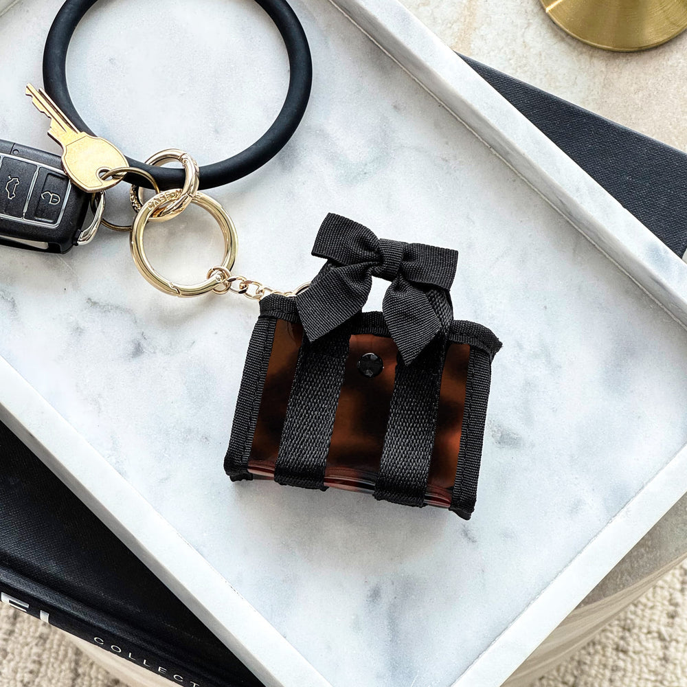 Jelly Tote Key Chain | Tortoise Shell Bow