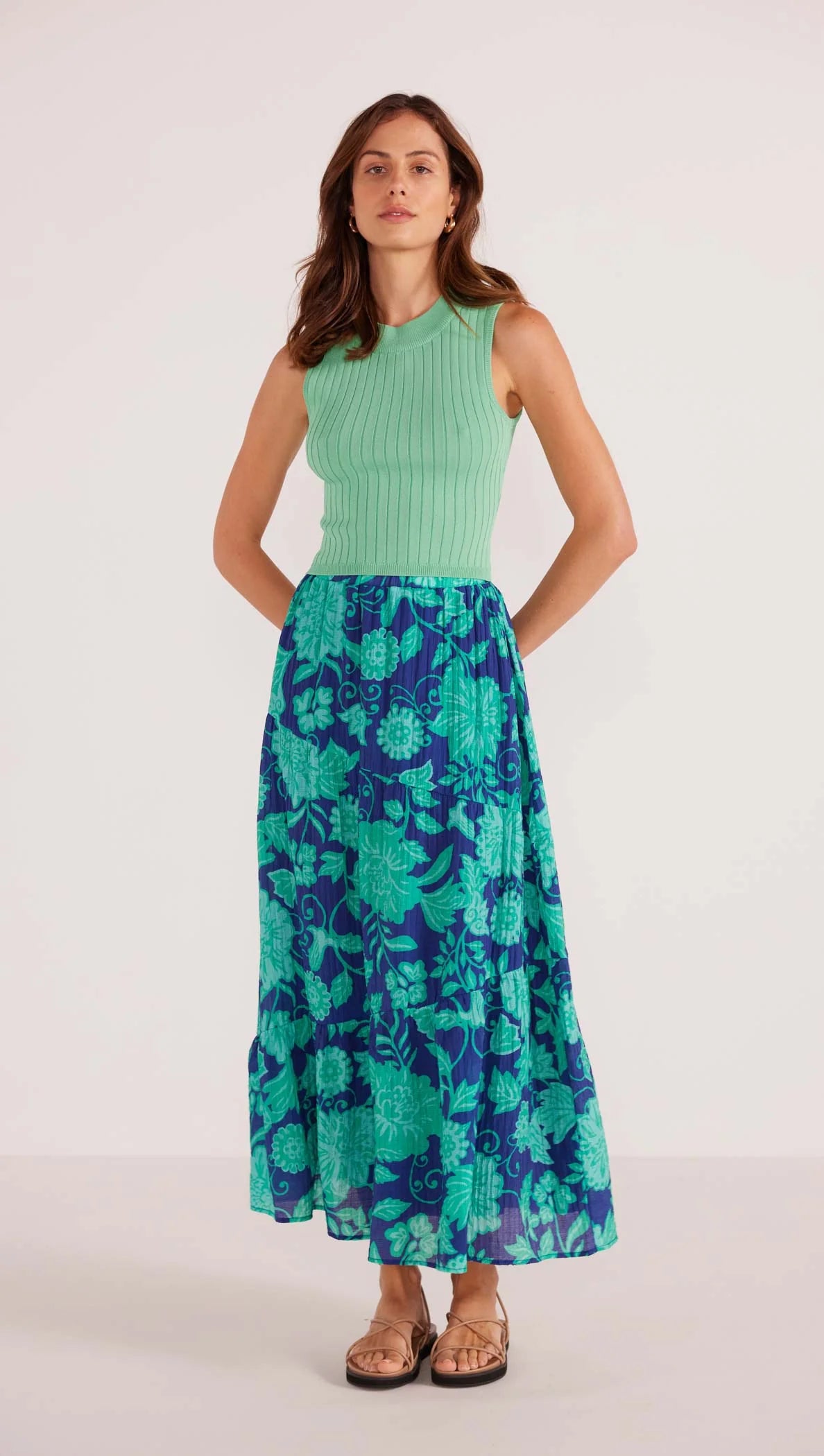 Connie Tiered Midi Skirt Floral *