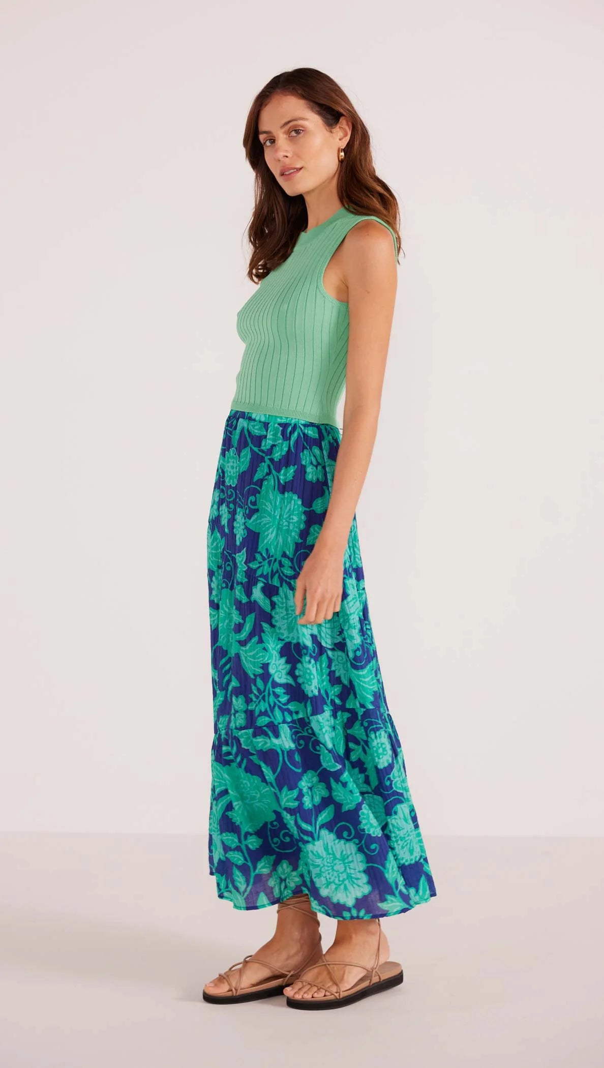 Connie Tiered Midi Skirt Floral *