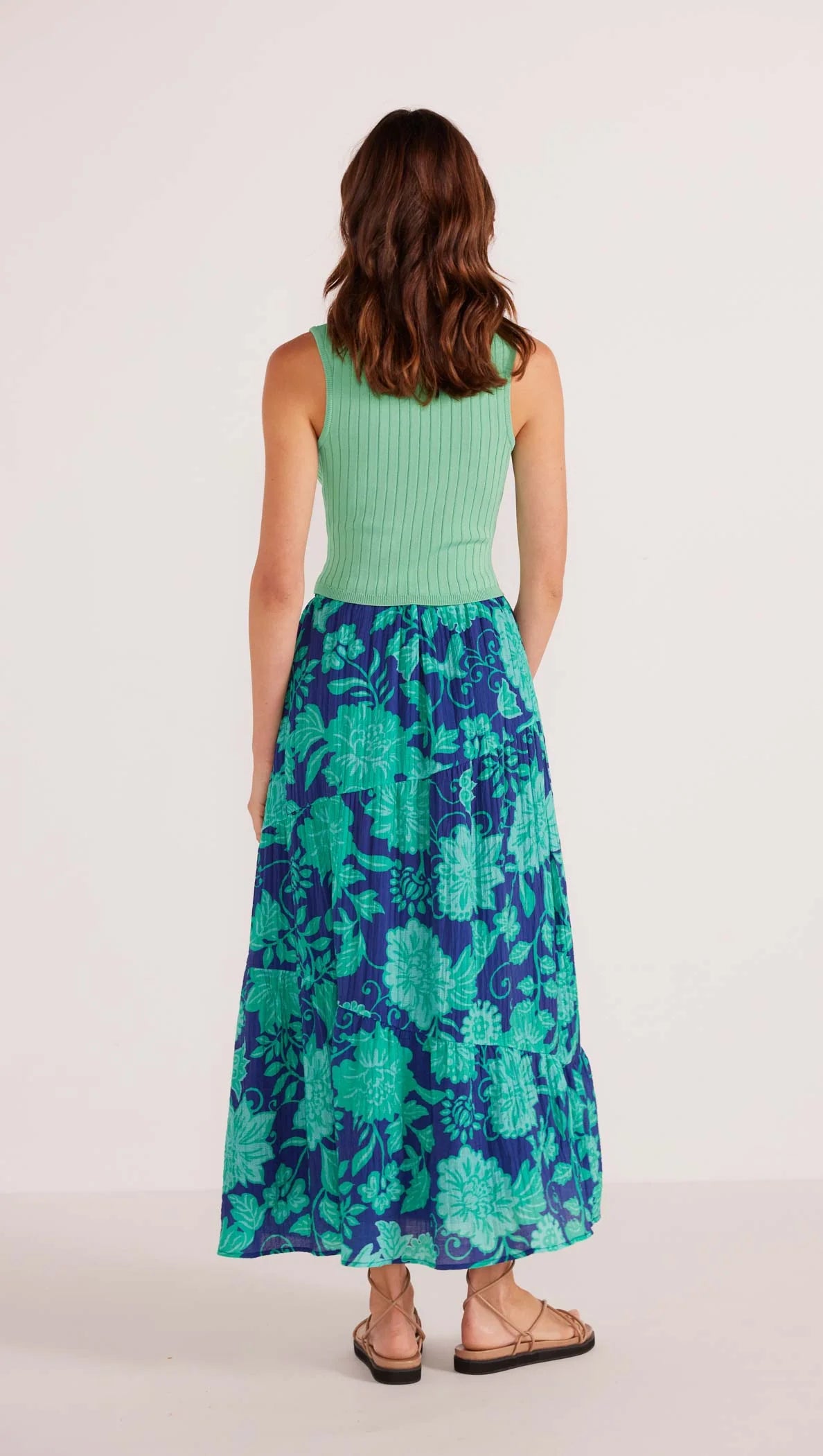 Connie Tiered Midi Skirt Floral *