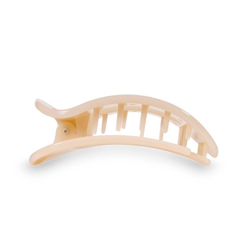 Almond Beige Small Flat Round Hair Clip