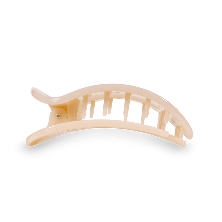 Almond Beige Small Flat Round Hair Clip