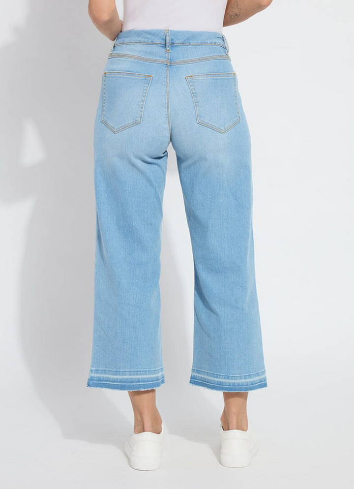 Premium Denim Frances Wide Leg Crop | Authentic Bleached Blue
