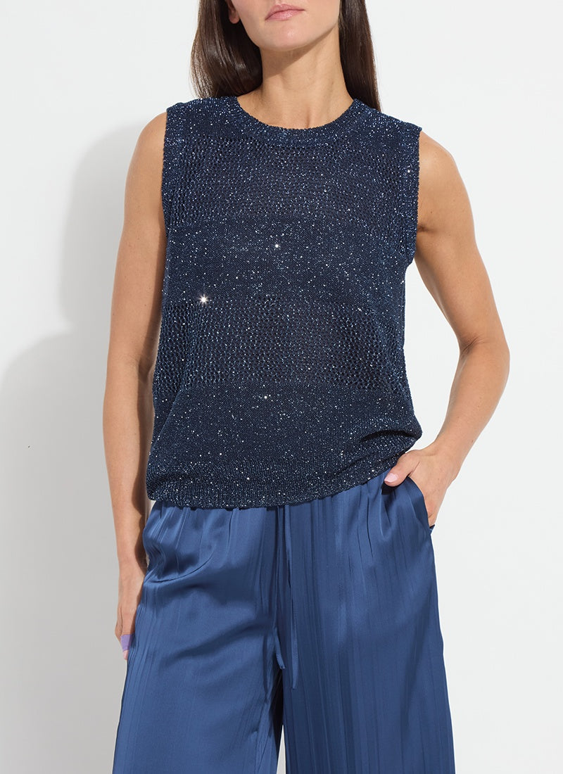 Lysse Nicola Sequined Shell | Capri Blue Sequins 