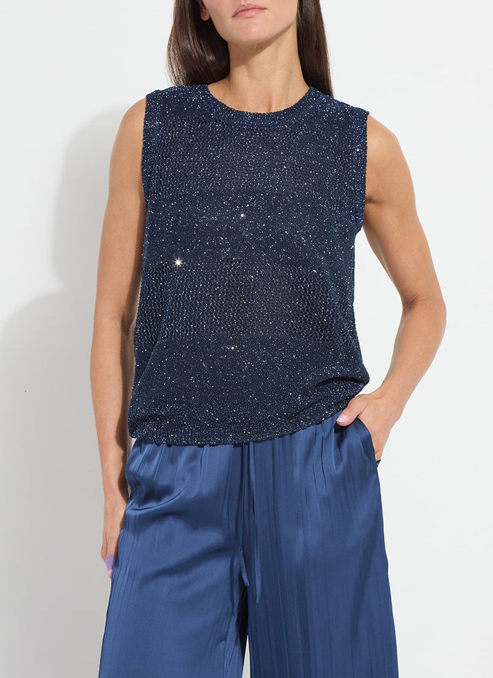 Lysse Nicola Sequined Shell | Capri Blue Sequins 