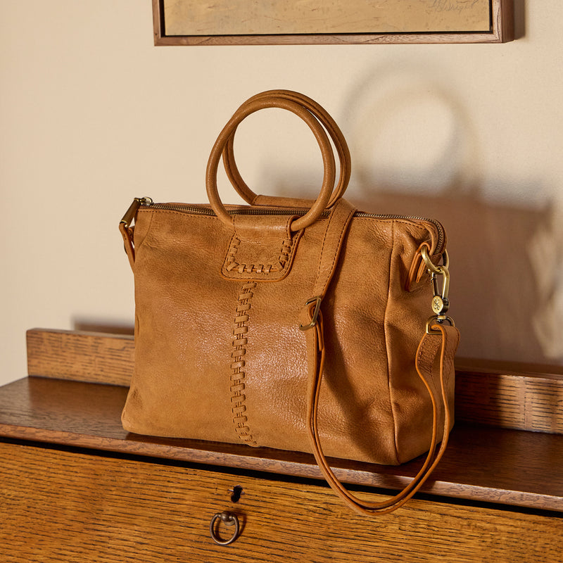Sheila Medium Satchel | Whiskey