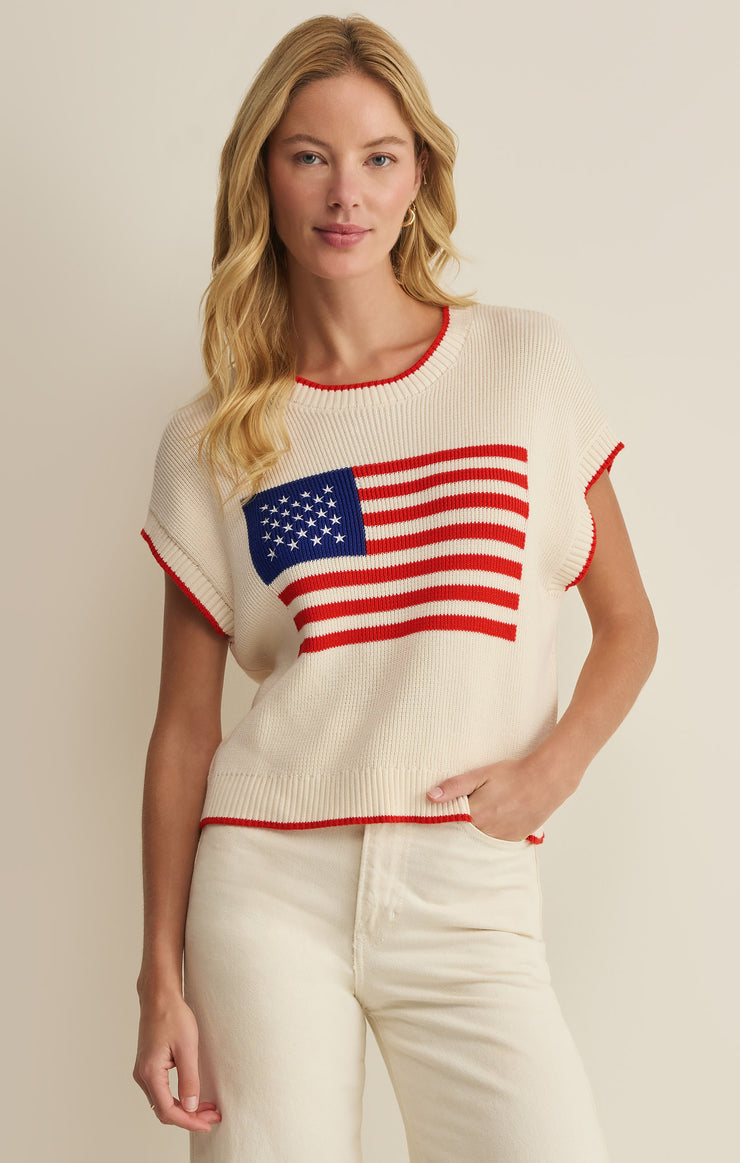 Z Supply Sleeveless Patriot Sweater | Cloud