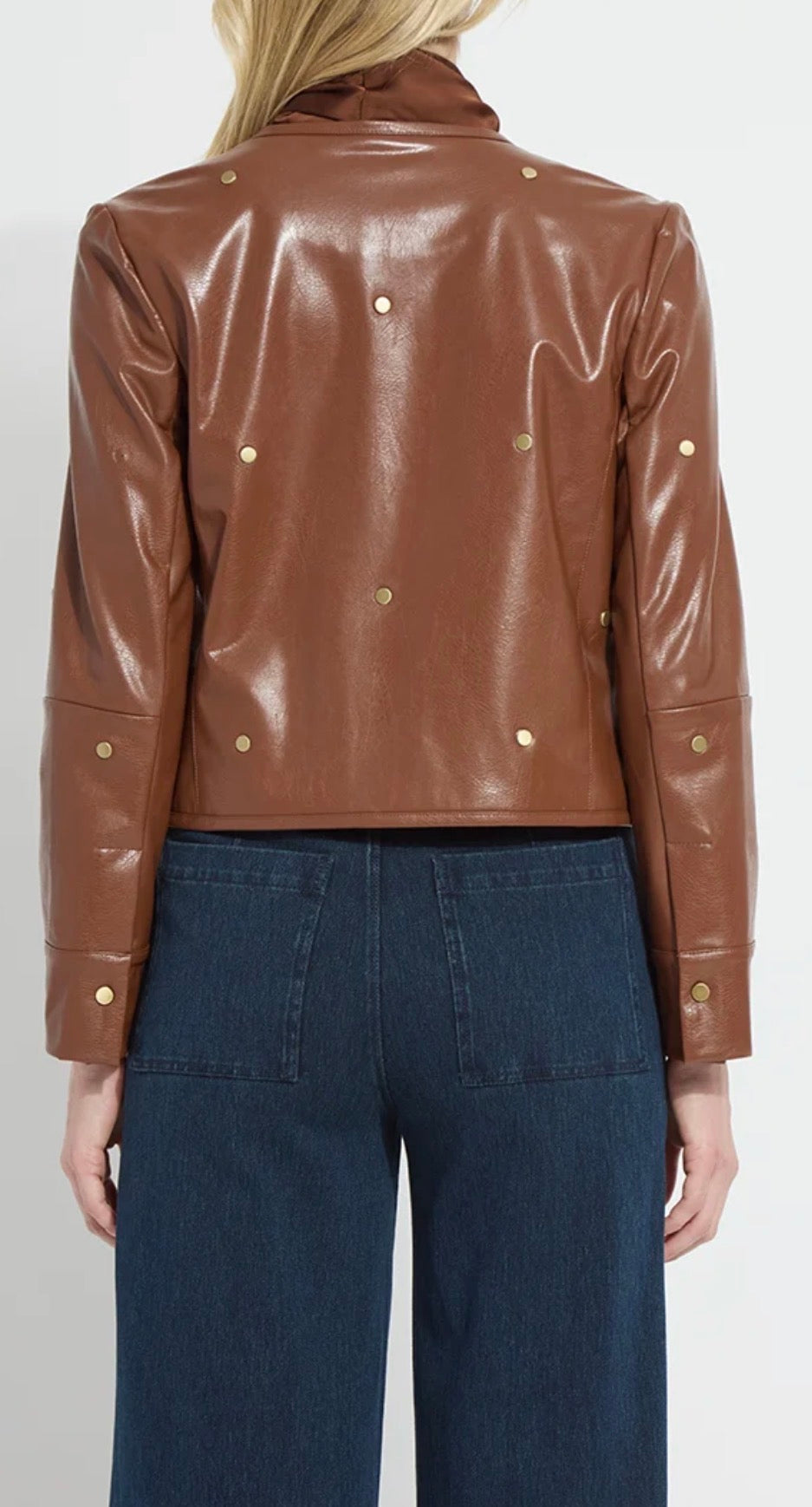 Luanne Studded Vegan Leather Jacket