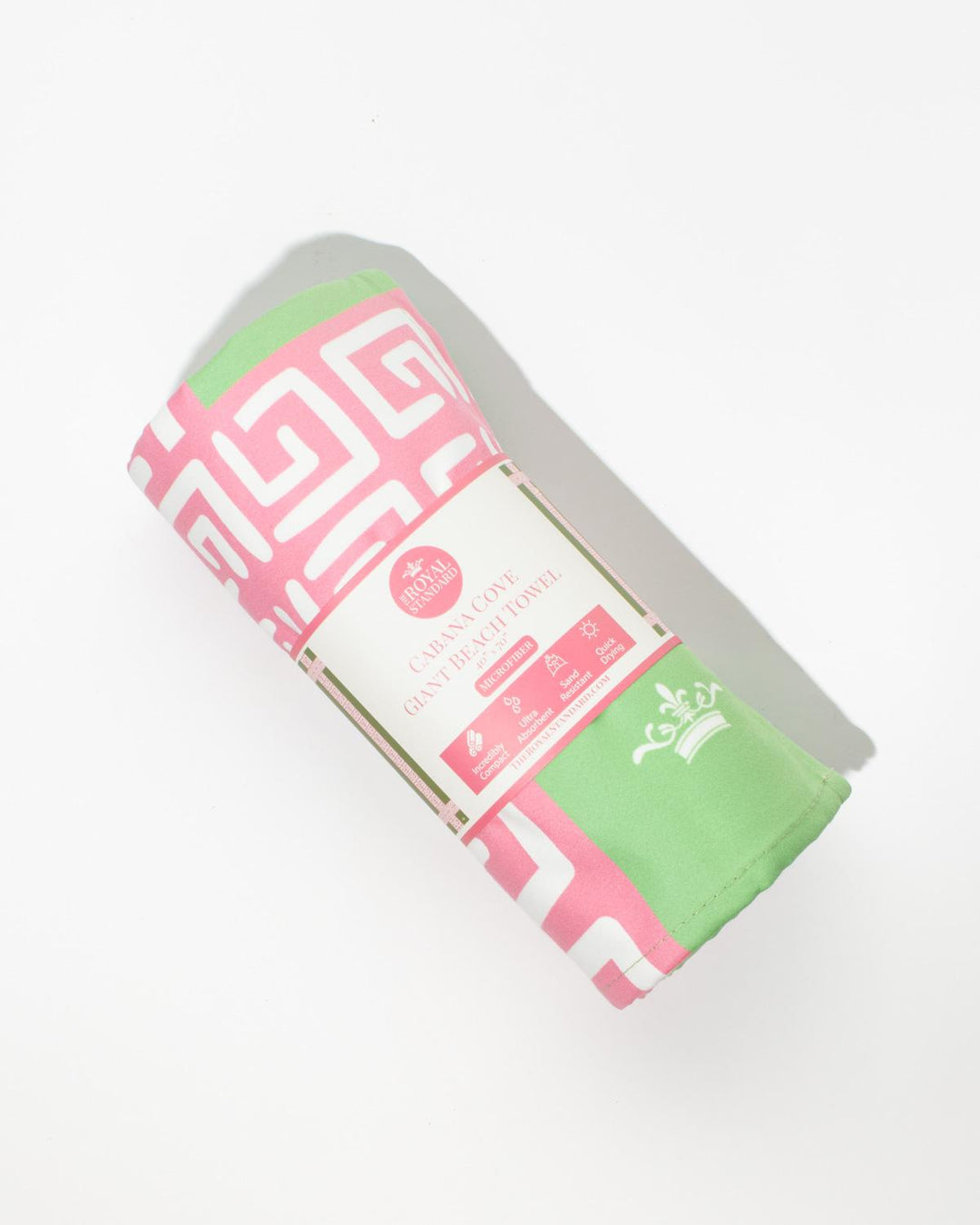 Cabana Cove Giant Beach Towel | Green/Pink/White