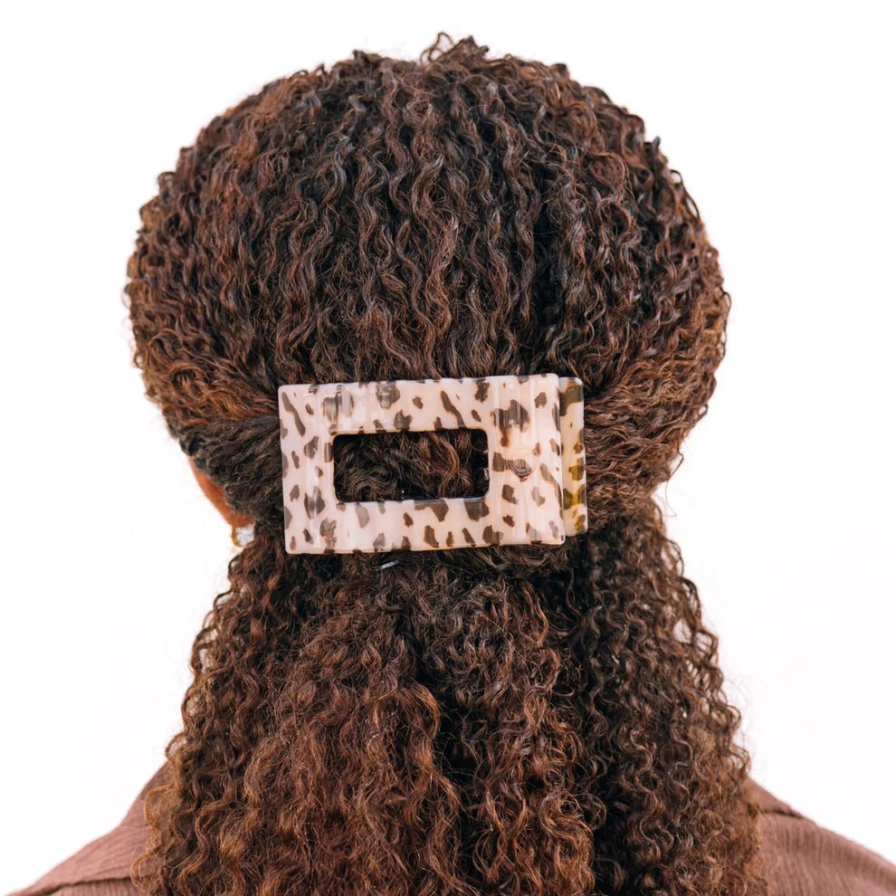 Flat Rectangle Medium Clip Blonde Tortoise