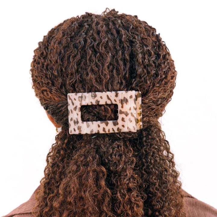 Flat Rectangle Medium Clip Blonde Tortoise