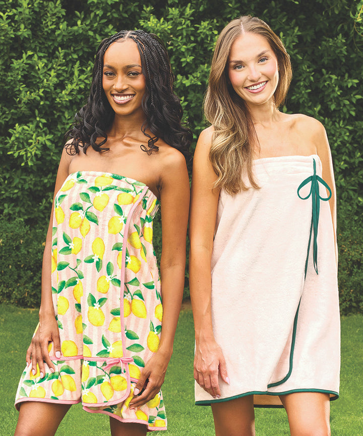 Pink Stripes + Lemons Spa Wrap