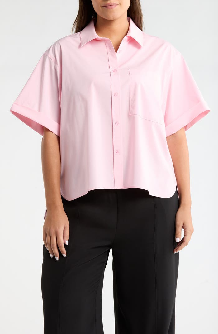 Lysse Corinna Oversized Cropped Shirt | Rose
