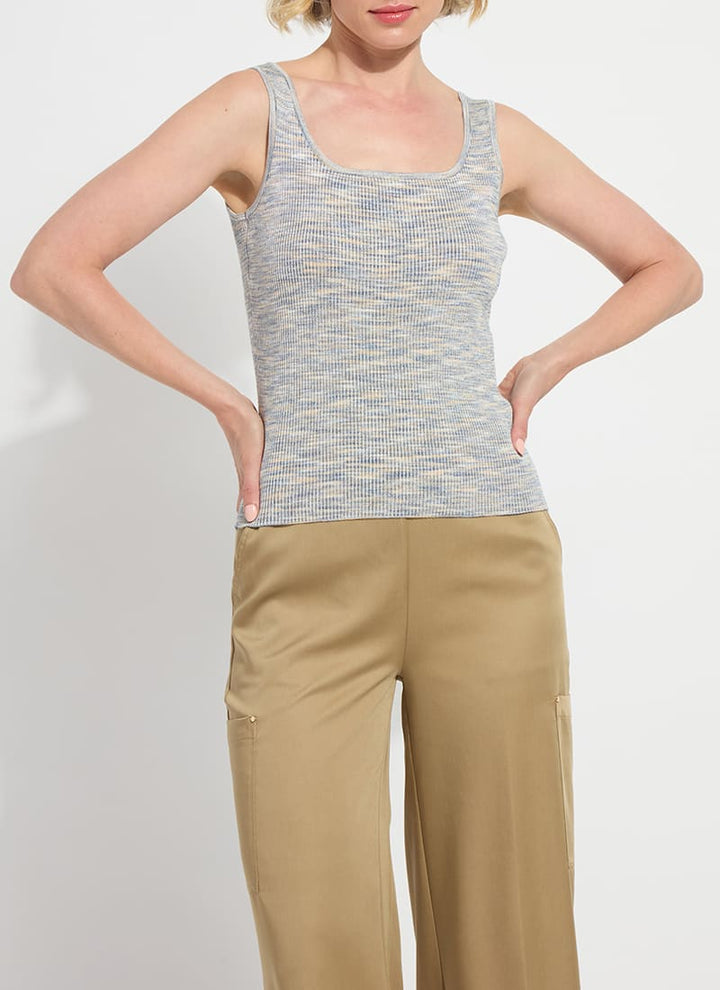 Junie Space Dye Rib Tank | Umber Blue Multi