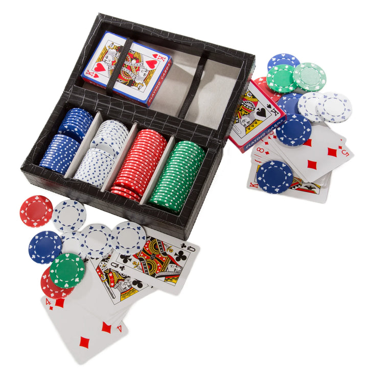Brouk &amp; Co Poker Set | Black Croco
