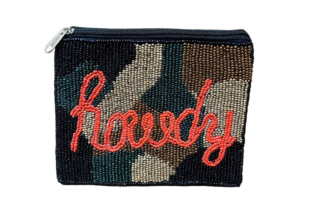 La Chic Howdy Camo Beaded Pouch