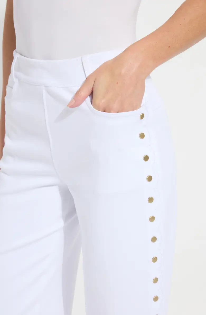 Willa Scallop Studded Crop Denim