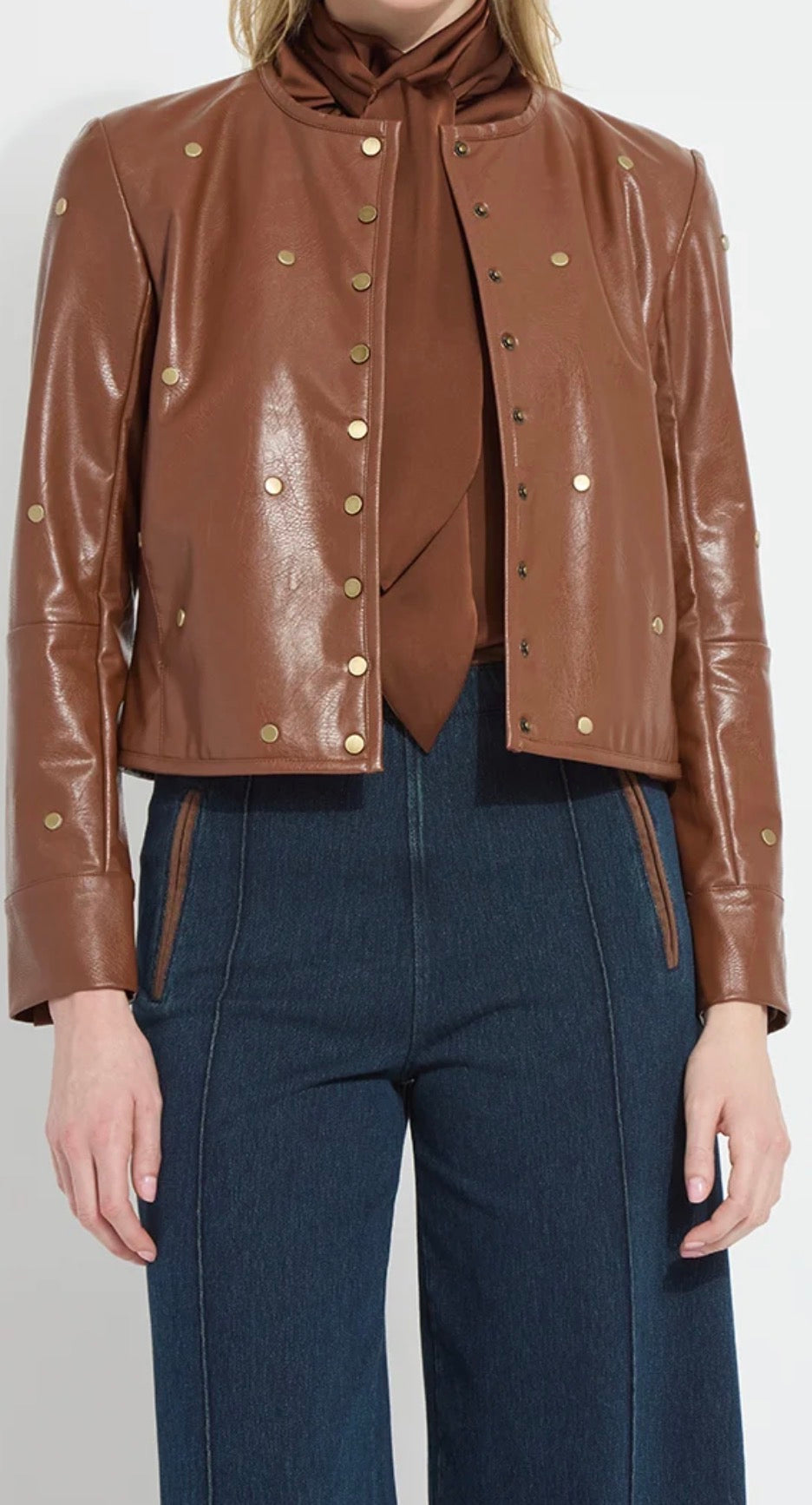 Luanne Studded Vegan Leather Jacket