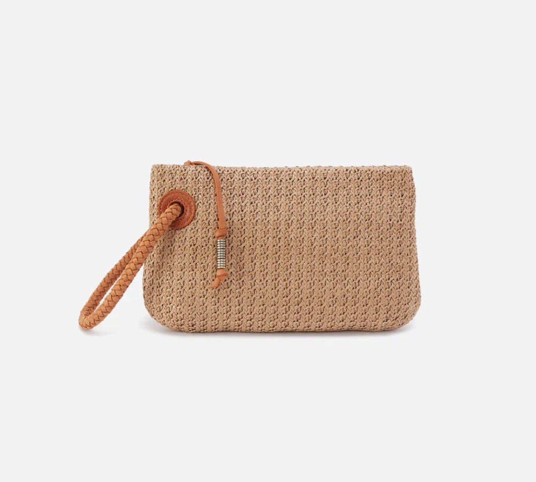 Hobo Daisy Daze Large Wristlet Meadow Woven Straw