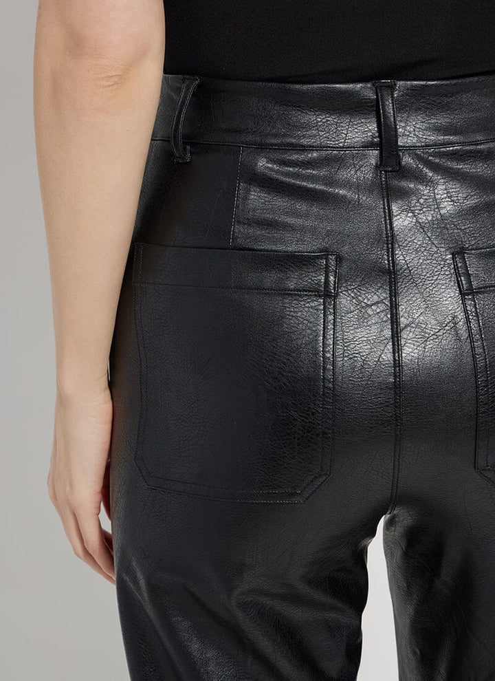 Hi Waist Vegan Leather Wide Leg | Kohl Black