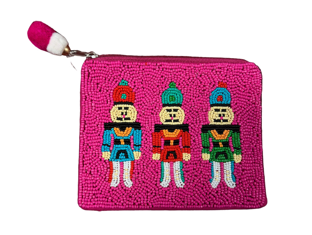 Nutcracker Beaded Coin Pouch