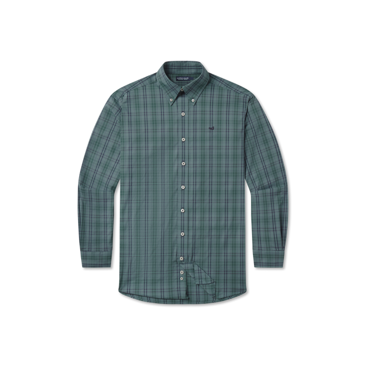 Highlands Lattice Performance Dress Shirt | Dark Green &amp; Sage