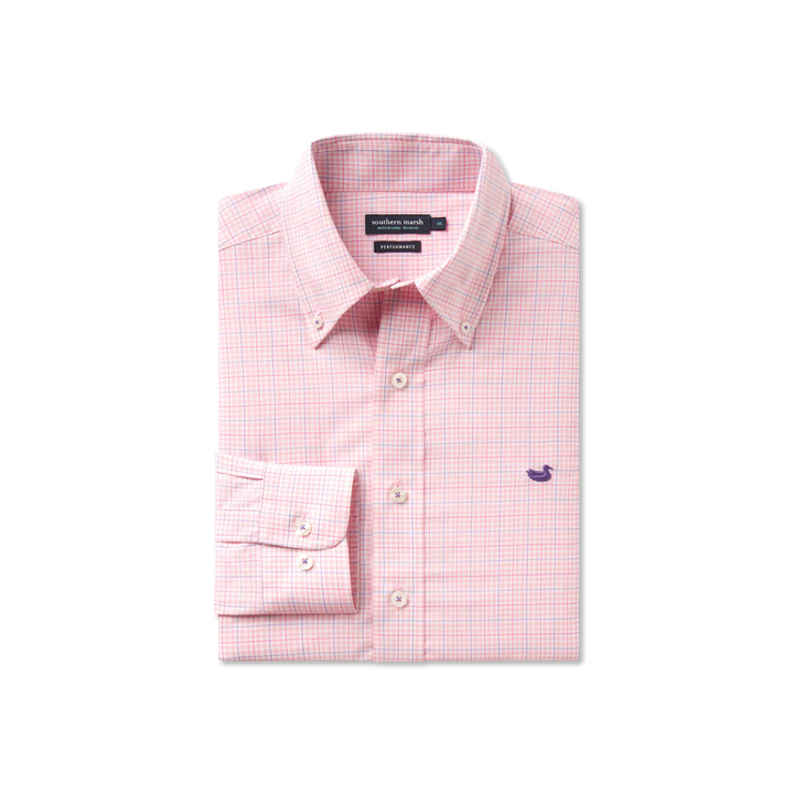 Dyer Performance Gingham Dress Shirt: Camelia &amp; Wharf Purple