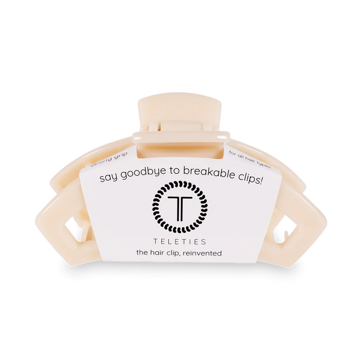 Teleties Open Small Hair Clip Almond Beige 