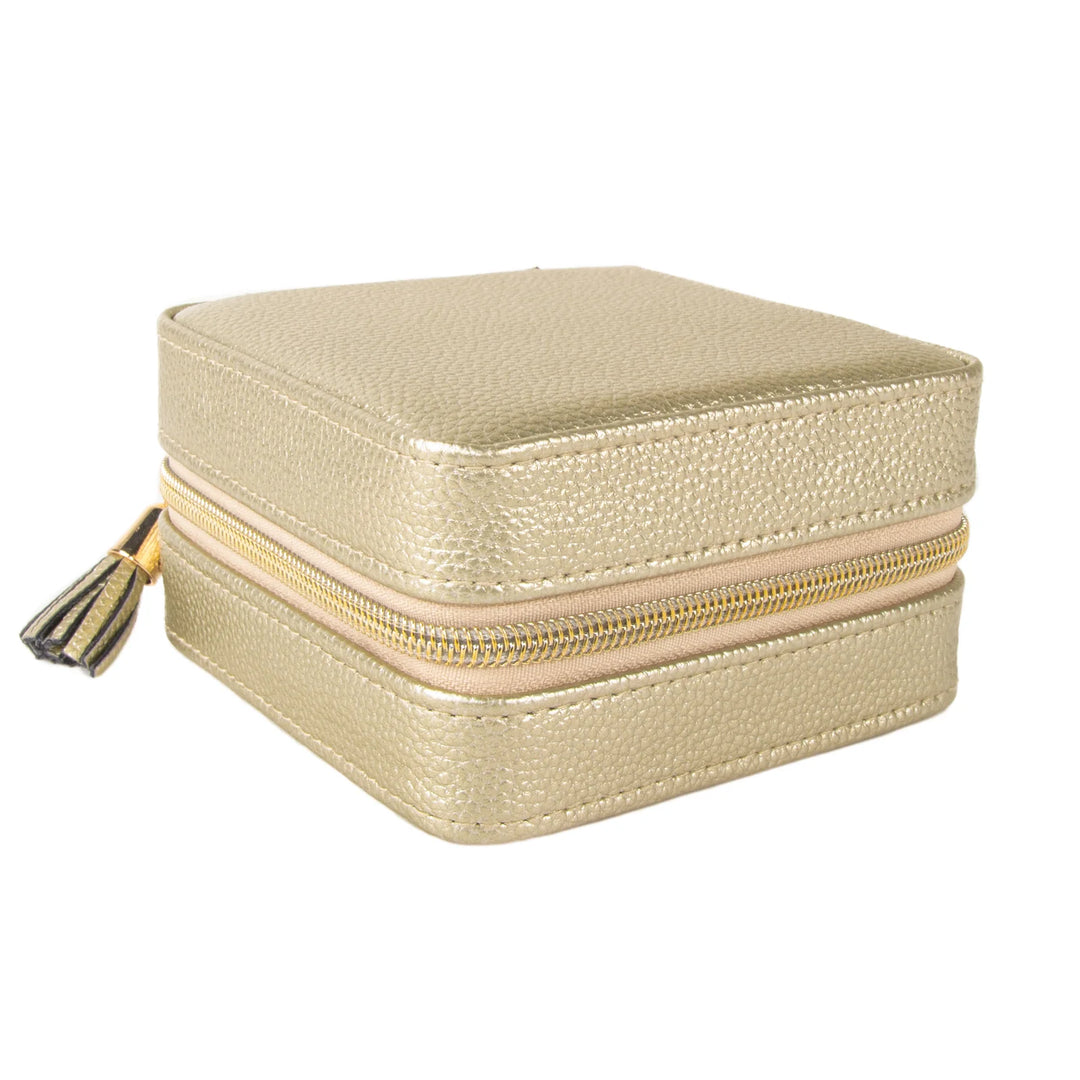Leah Travel Jewelry Case | Gold