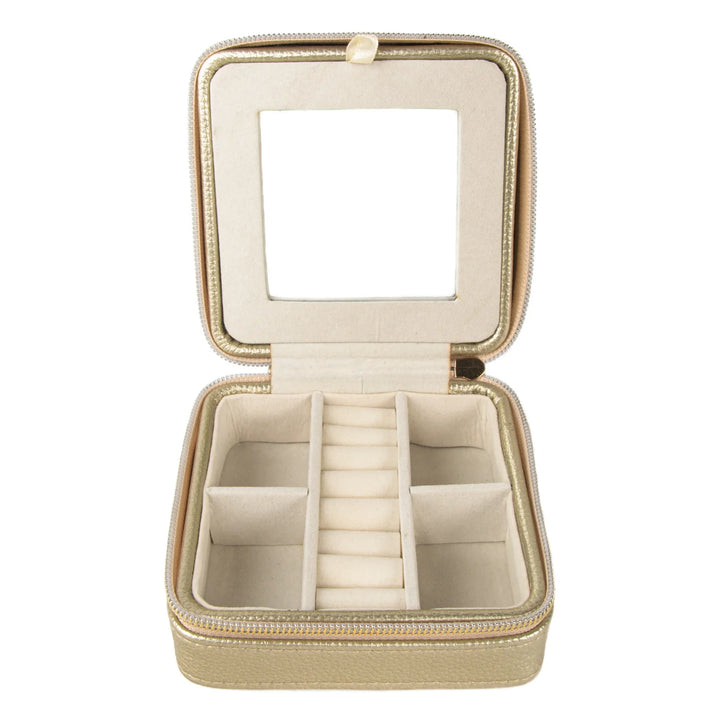 Leah Travel Jewelry Case | Gold