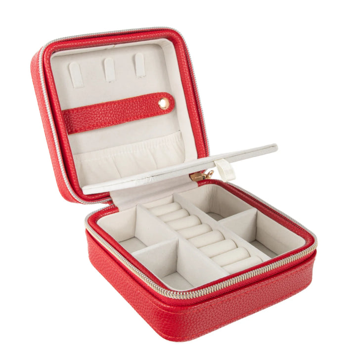Leah Travel Jewelry Case | Red