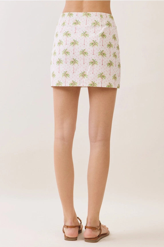 Aloha Palm Tree Skirt | Pink and Green