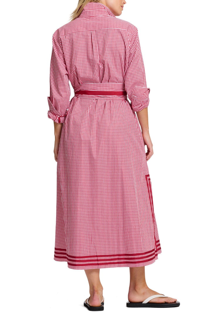 Pippa Longline Shirt Dress | Dark Red Gingham