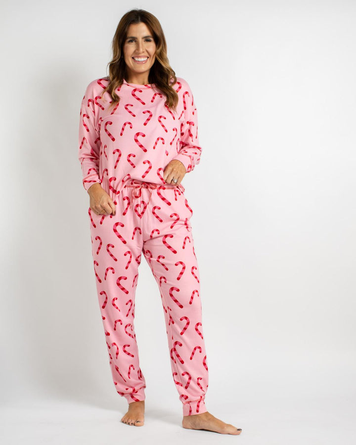 Candy Cane Wishes Lounge Set | Pink &amp; Red