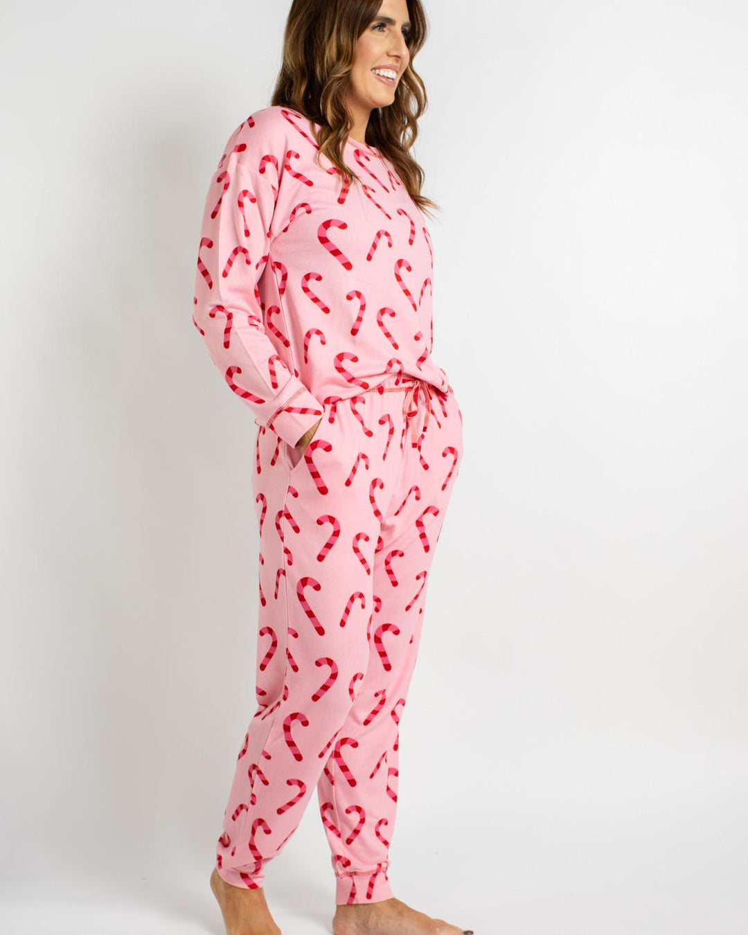Candy Cane Wishes Lounge Set | Pink &amp; Red