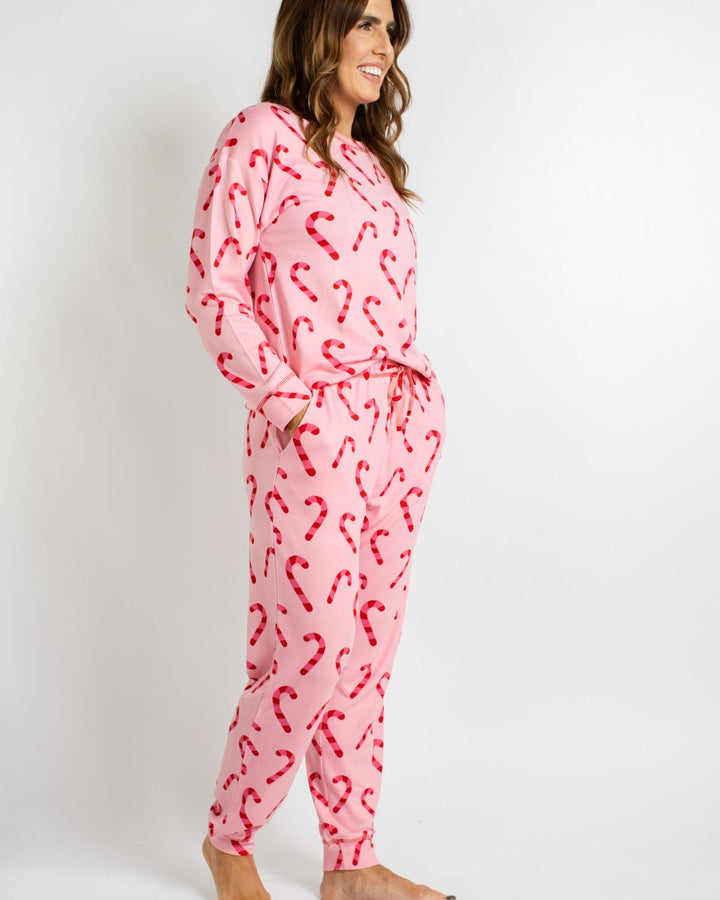 Candy Cane Wishes Lounge Set | Pink &amp; Red