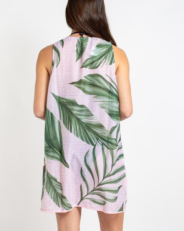 Copacabana Sleeveless Cover-Up | Pink/Green