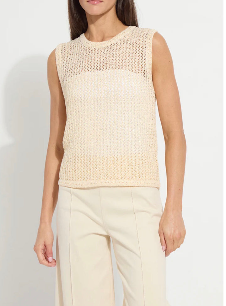 Lyssé Avery Sequined Knit Shell Coco Sequins 