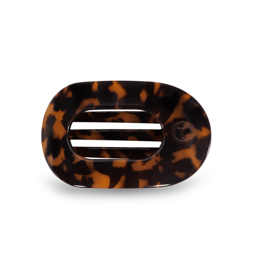 Tortoise Medium Flat Round Hair Clip