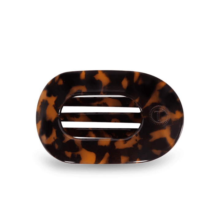 Tortoise Medium Flat Round Hair Clip