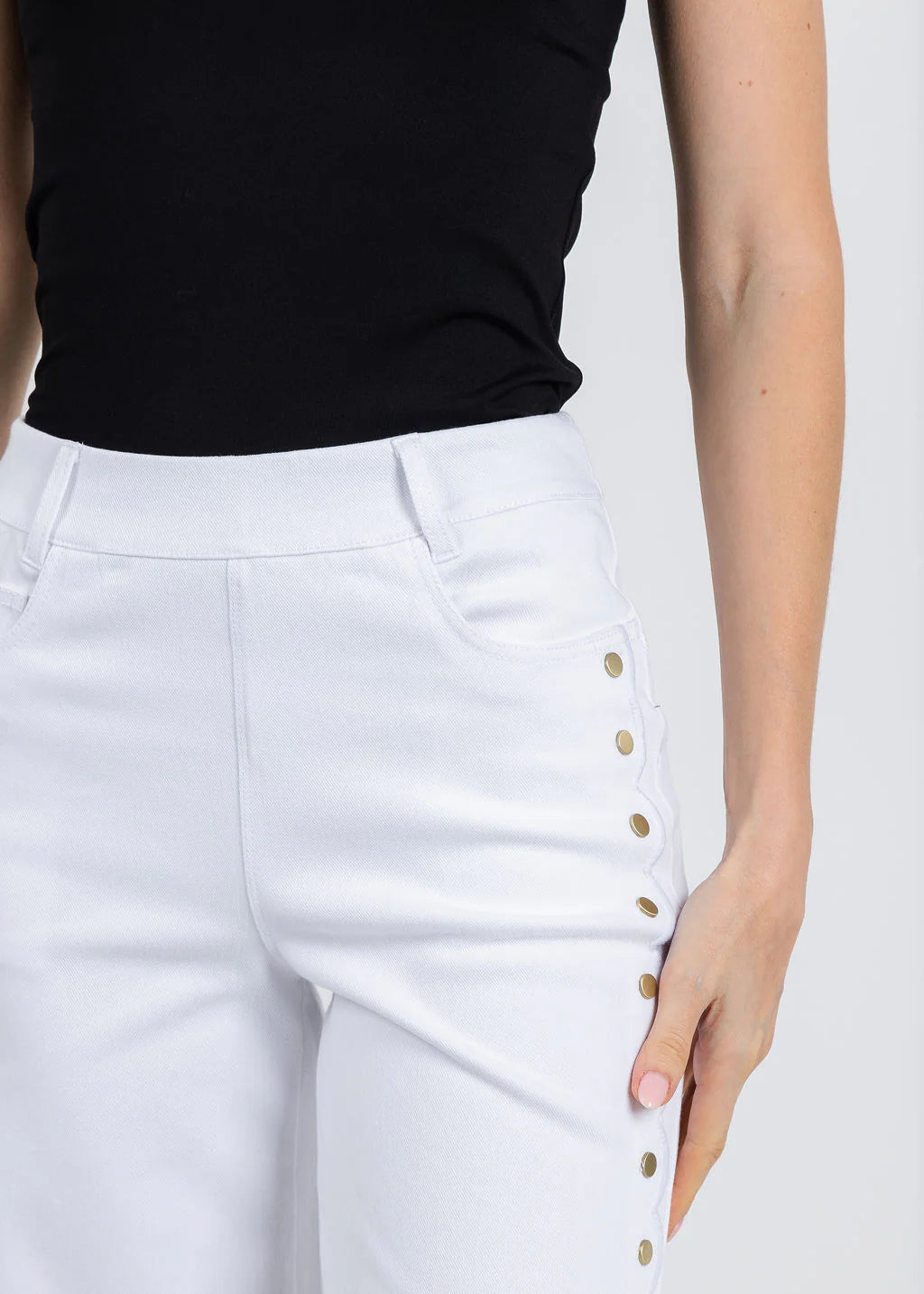 Willa Scallop Studded Crop Denim