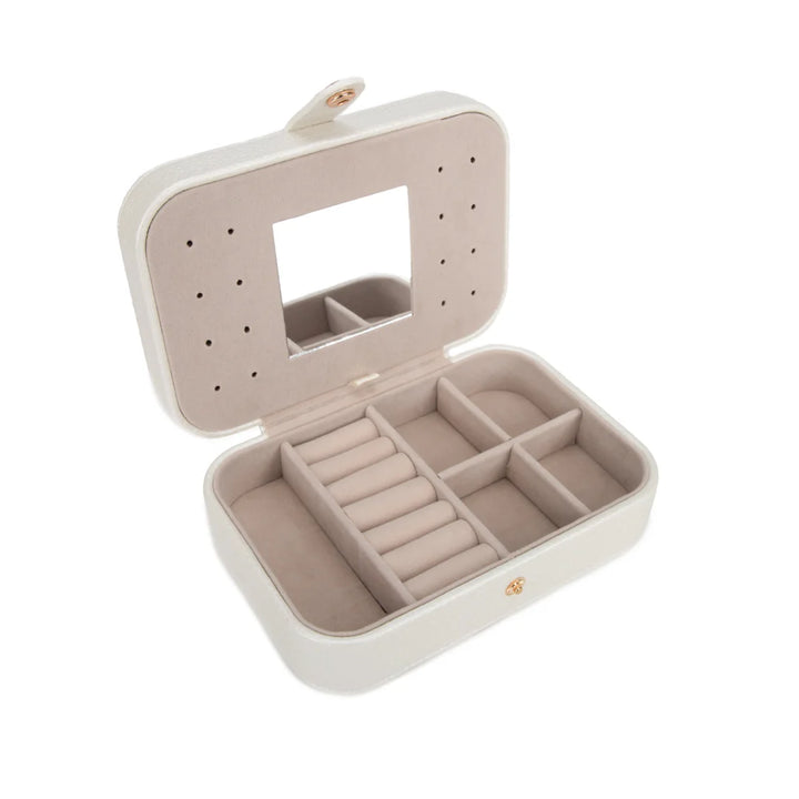 Brouk &amp; Co Leah Quilted Travel Jewelry Organizer | Pearl White