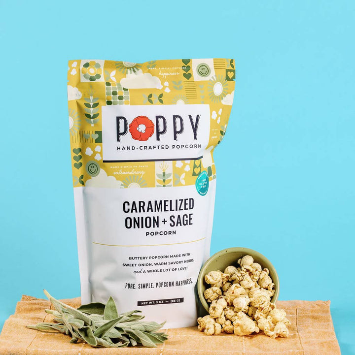 Caramelized Onion and Sage Poppy Popcorn